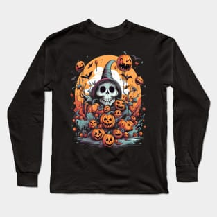 Halloween Skull Wizard Long Sleeve T-Shirt